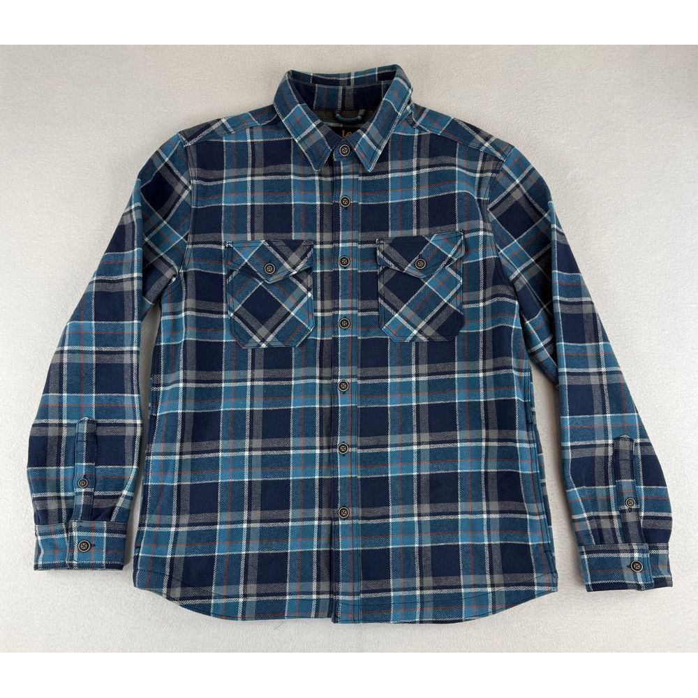Lee Flannel Shirt Mens Medium Plaid Regular Fit‎ Heavy Work Button Up Outdoor
